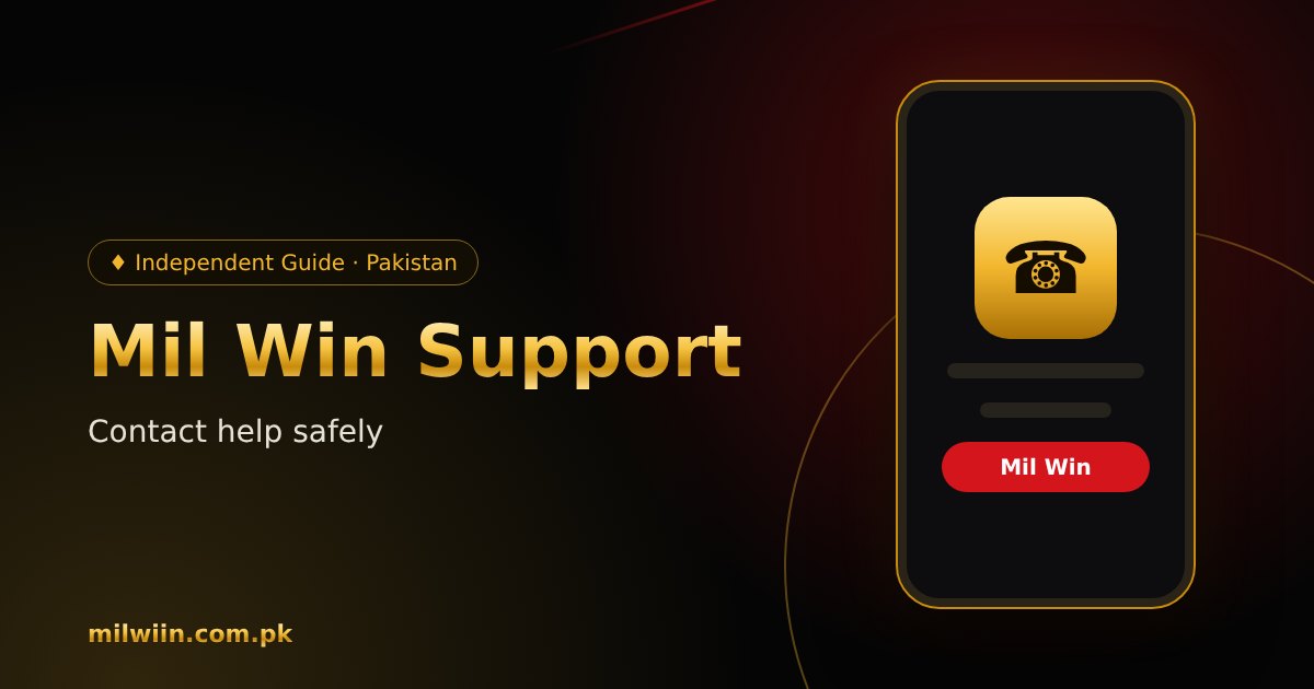 Contacting Mil Win support from inside the app